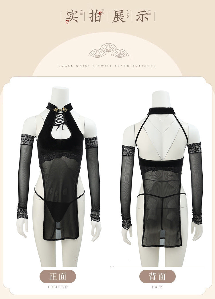 Slit Cheongsam Roleplay Costume Set