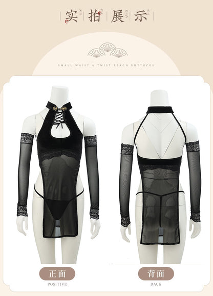 Slit Cheongsam Roleplay Costume Set