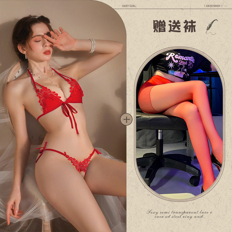 Open Crotch Bikini Set