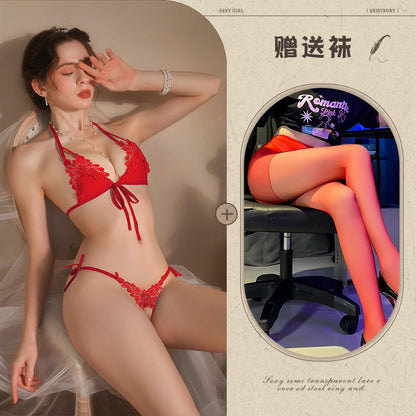 Open Crotch Bikini Set