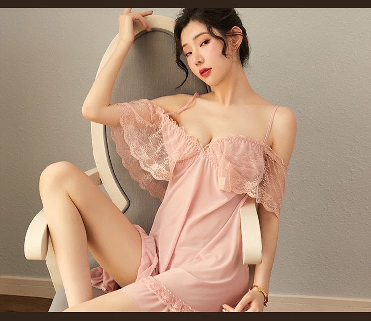 Sheer Chiffon Robe with Lace Trim