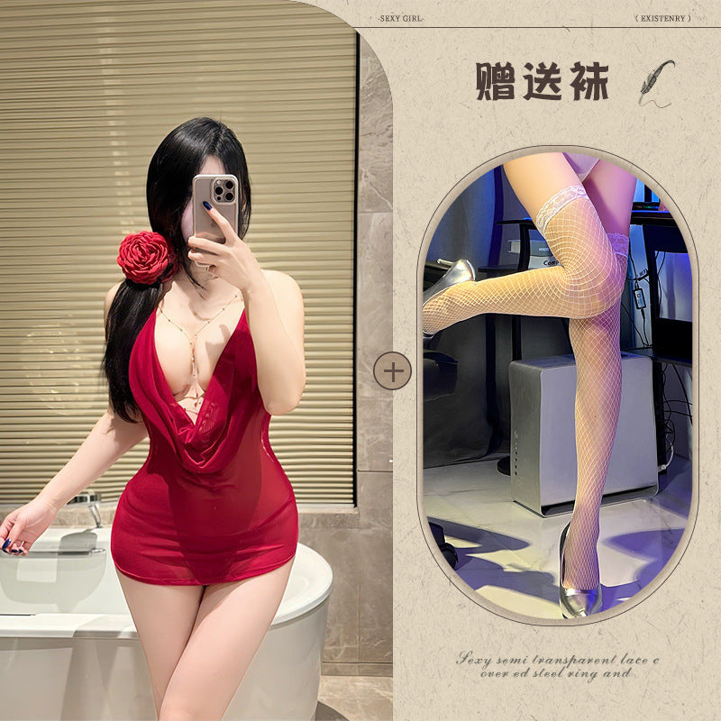 Sheer Backless Chemise