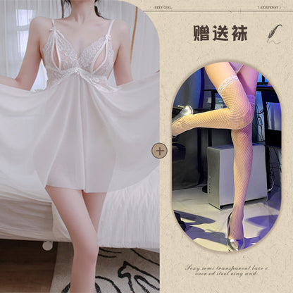 Sheer Open Crotch Teddy