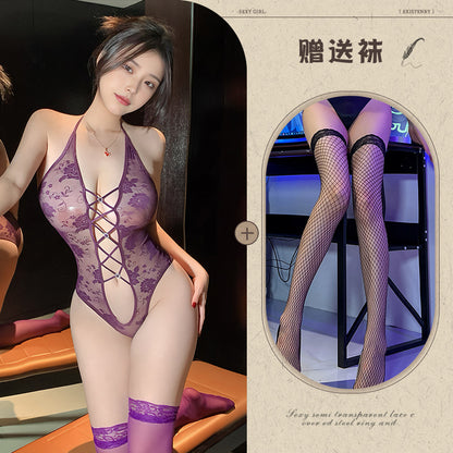 Lace Halter Bodysuit