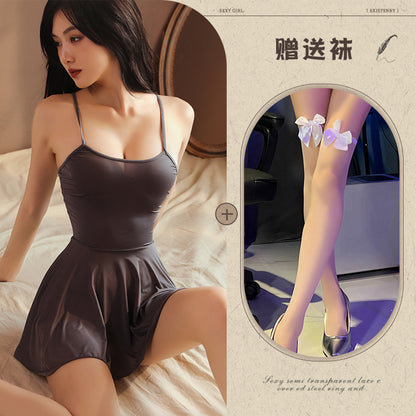 Sheer Backless Chemise