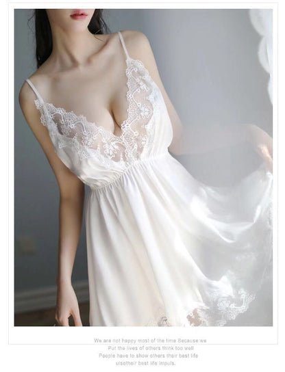 Embroidered Lace Chemise Set
