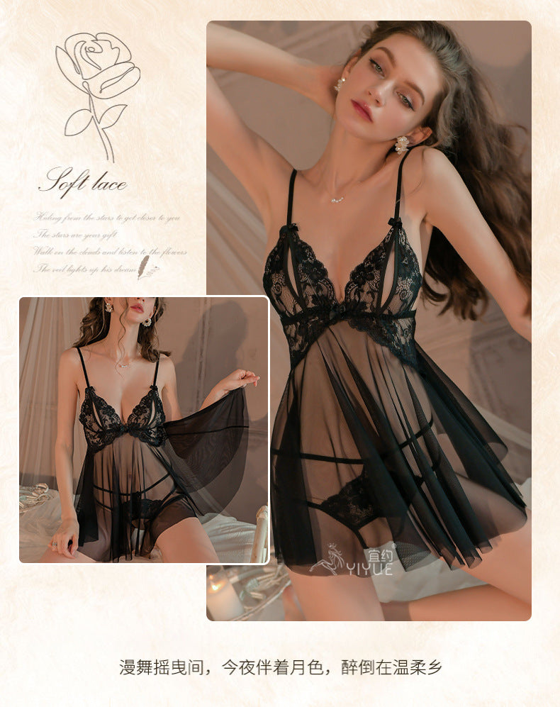 Plus Size Sheer Lace Nightdress