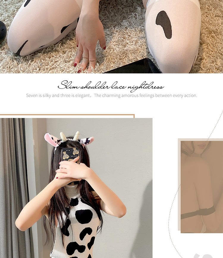 Cow Print Sweater Dress