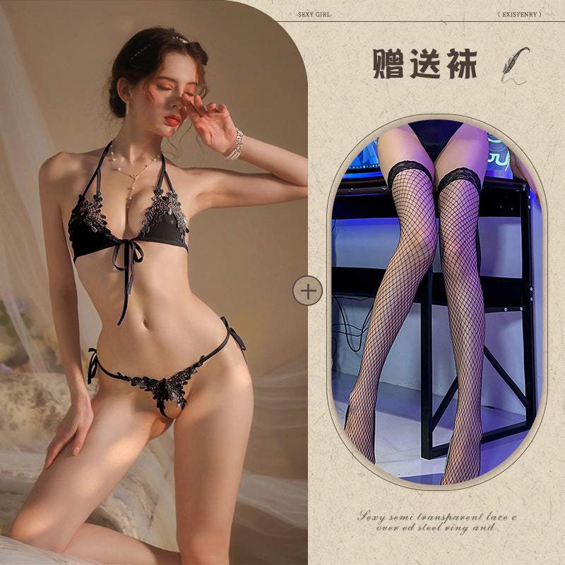 Open Crotch Bikini Set