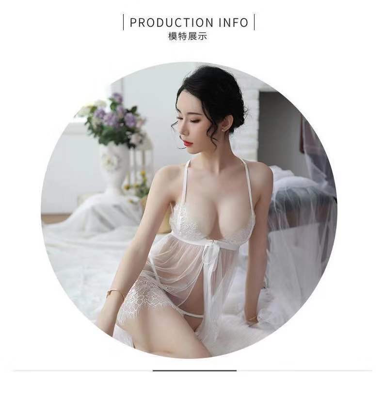 Sheer Lace Slit Nightdress