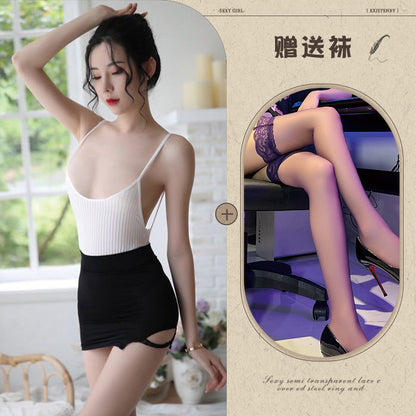 High-Slit Swimwear Bodysuit