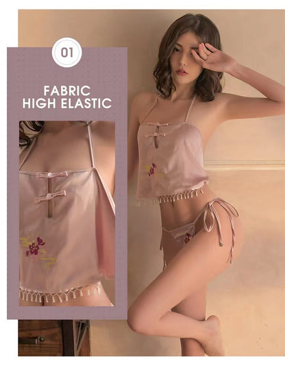 Embroidered Bustier Set