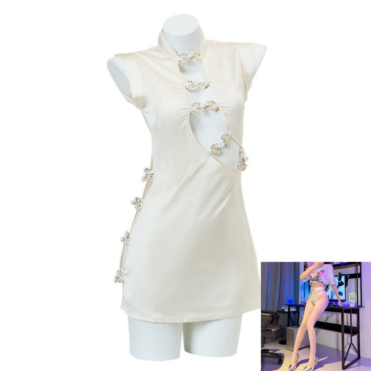 Cut-out Qipao Lingerie