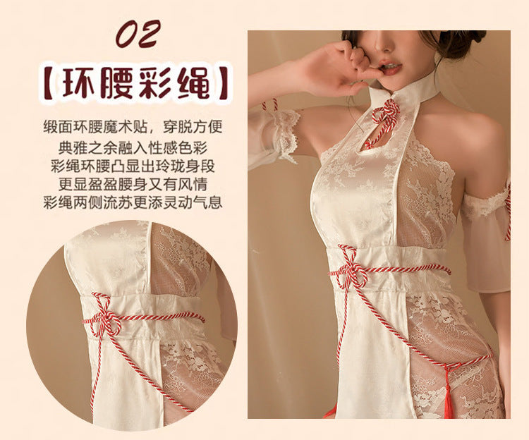 Lace-up Qipao Teddy