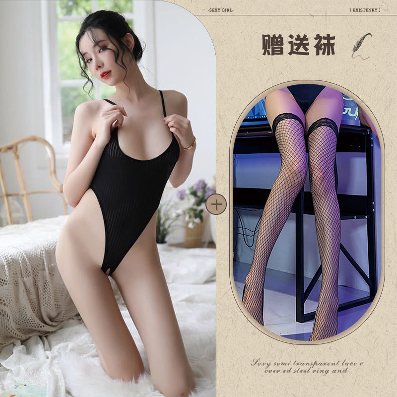 High-Slit Swimwear Bodysuit