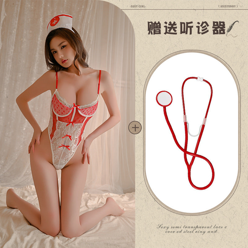 Heart Print Nurse Teddy