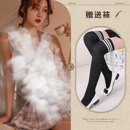 Schoolgirl Grid Jumpsuit