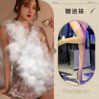 Schoolgirl Grid Jumpsuit