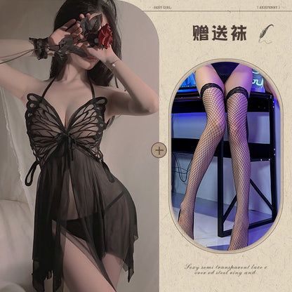 Butterfly Sheer Lingerie Nightgown