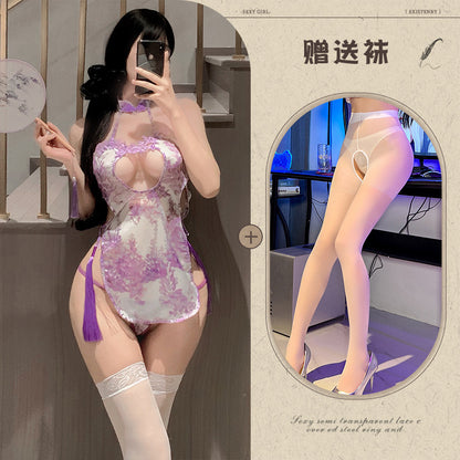 Purple Floral Qipao