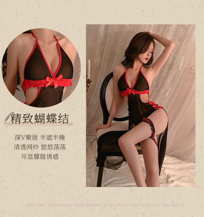 Black Sheer Qipao