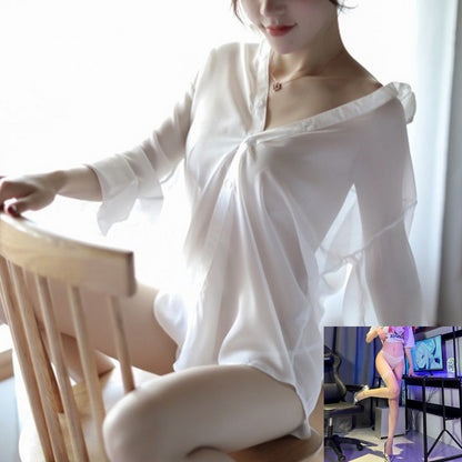 Sheer White Shirt Dress