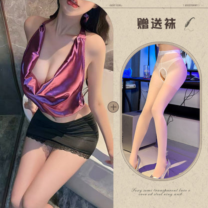 Purple Secretary Dress