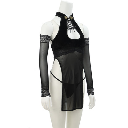 Slit Cheongsam Roleplay Costume Set