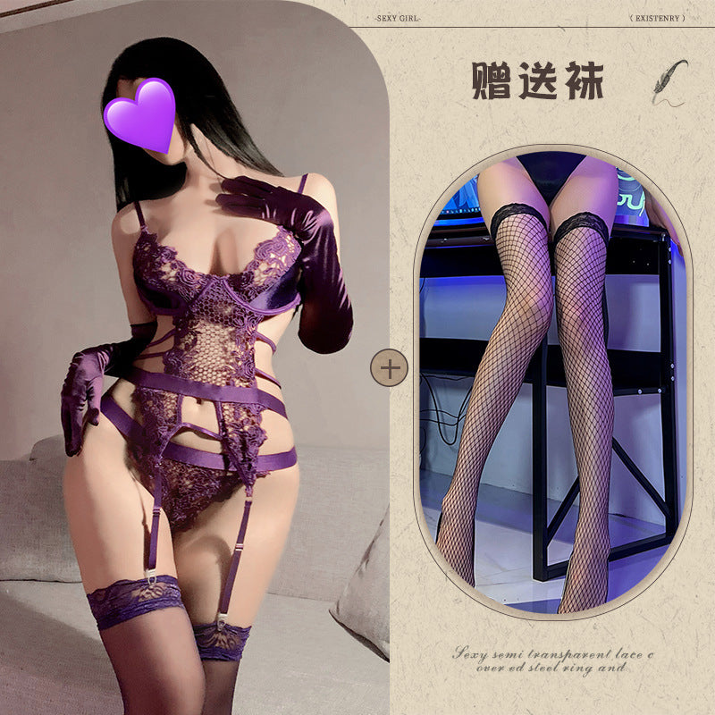 Purple Silk Lingerie Set