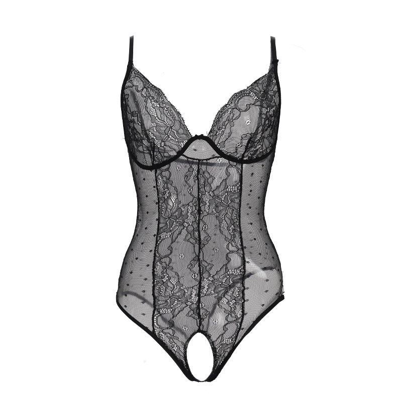 Sheer Open Crotch Bodysuit