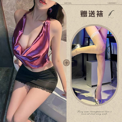 Purple Secretary Dress