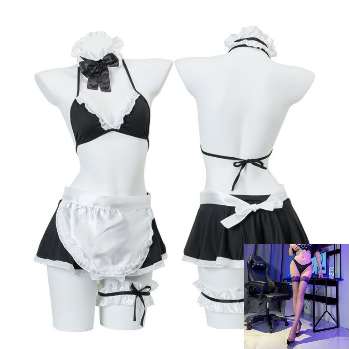 Maid Open Crotch Set