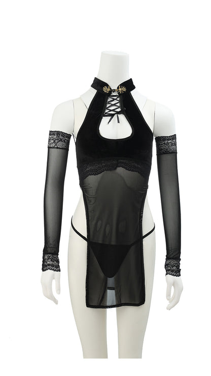 Slit Cheongsam Roleplay Costume Set