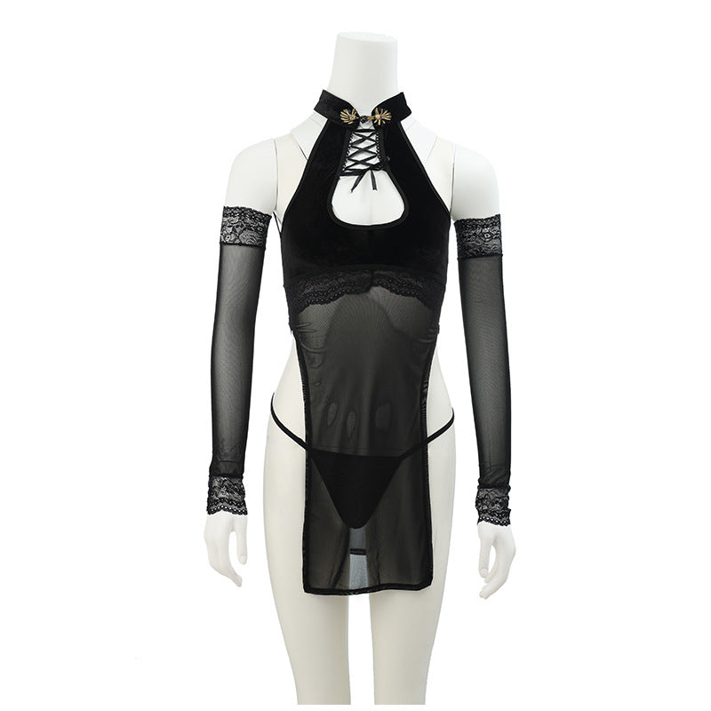 Slit Cheongsam Roleplay Costume Set
