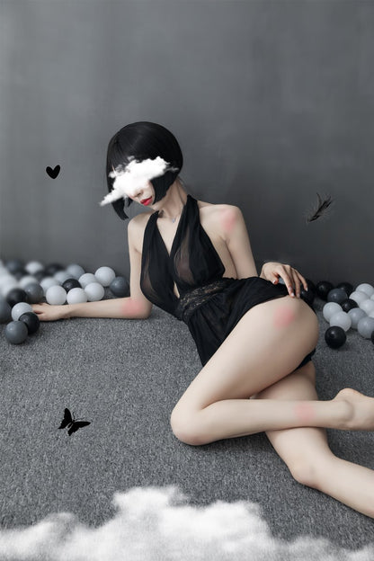 Sheer Backless Nightdress