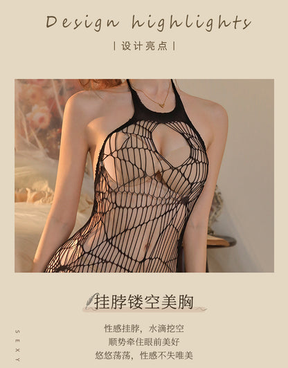 Open-Crotch Sheer Bodystocking