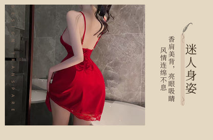 Backless Satin Bow Nightdress