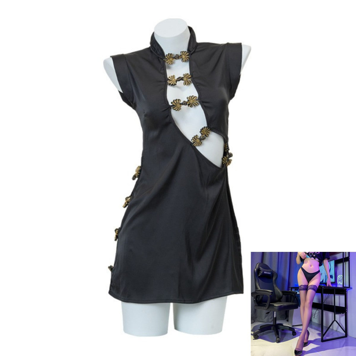 Cut-out Qipao Lingerie