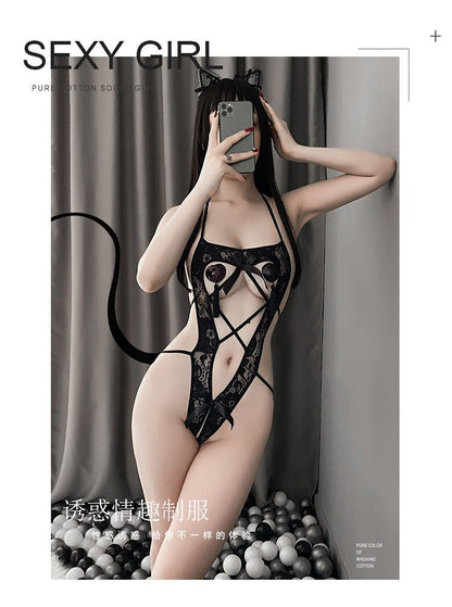 Sheer Open Crotch Teddy