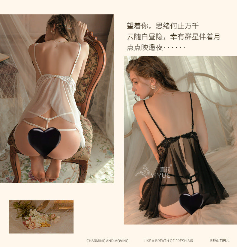 Plus Size Sheer Lace Nightdress