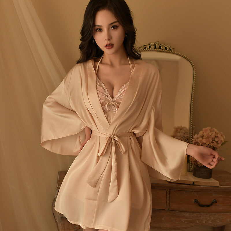 Silk Robe at Chemise Set 
