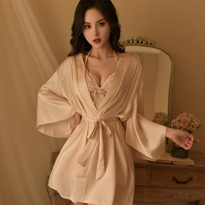 Silk Robe at Chemise Set 