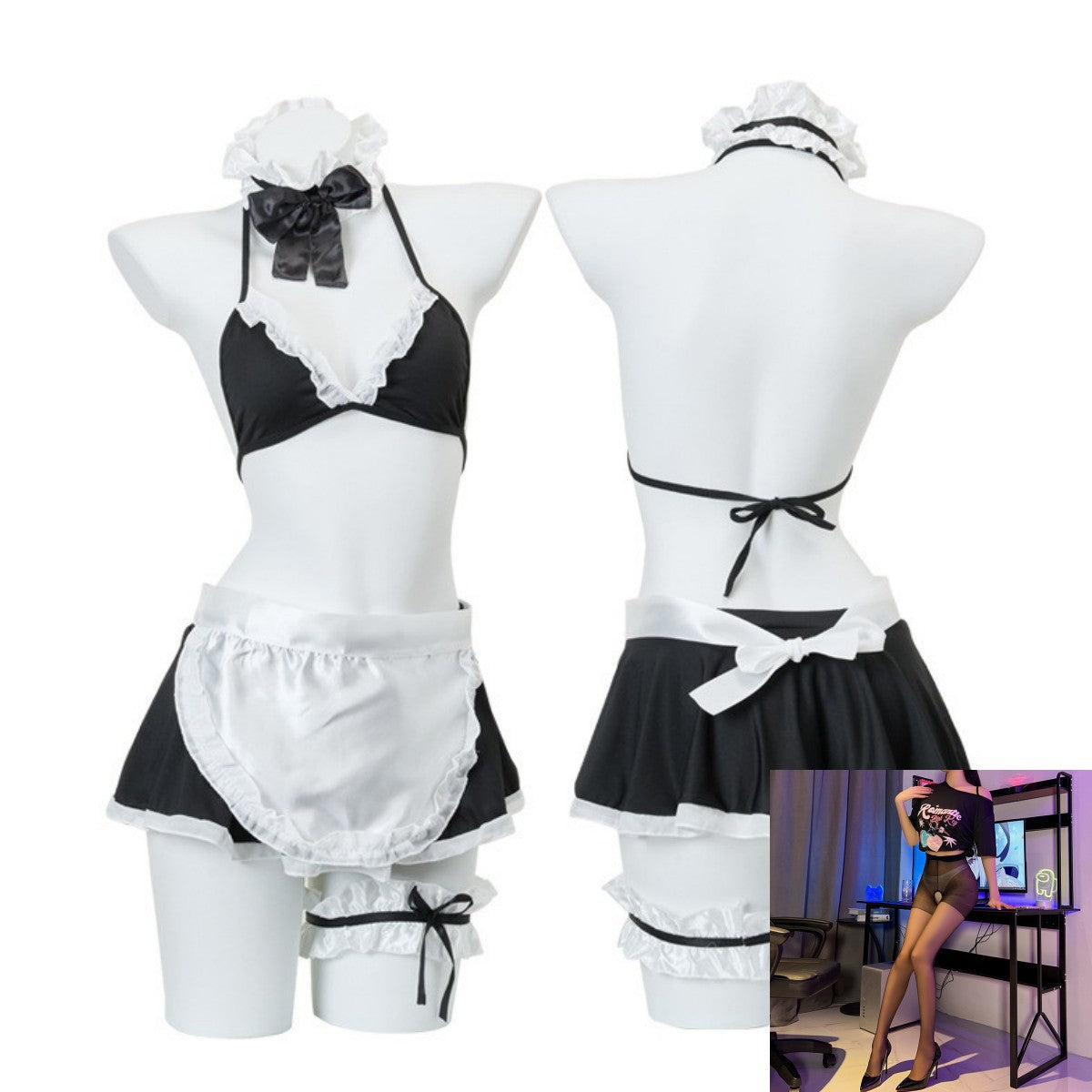 Maid Open Crotch Set