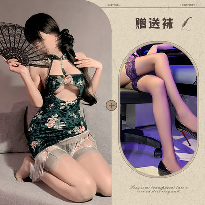 Velvet Qipao Dress 