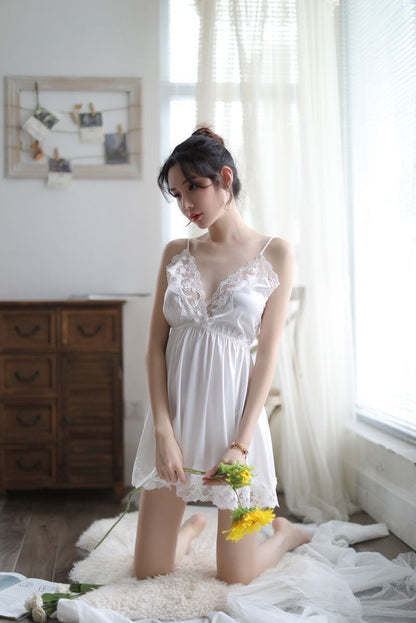 Embroidered Lace Chemise Set