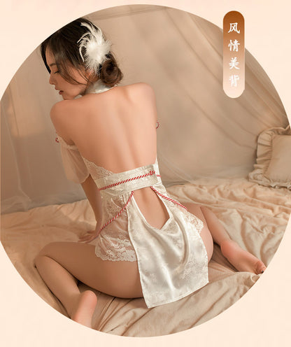 Lace-up Qipao Teddy