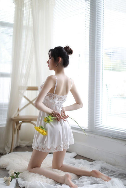 Embroidered Lace Chemise Set