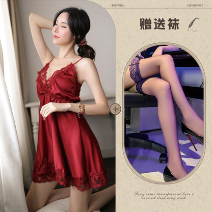 Embroidered Lace Chemise Set