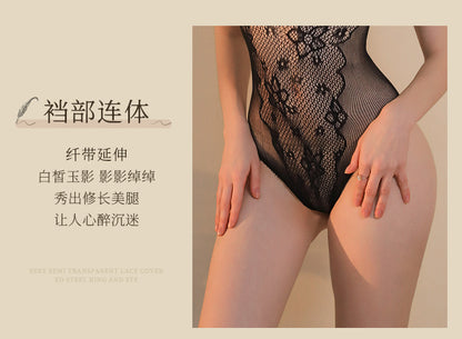 Transparent Fishnet Teddy