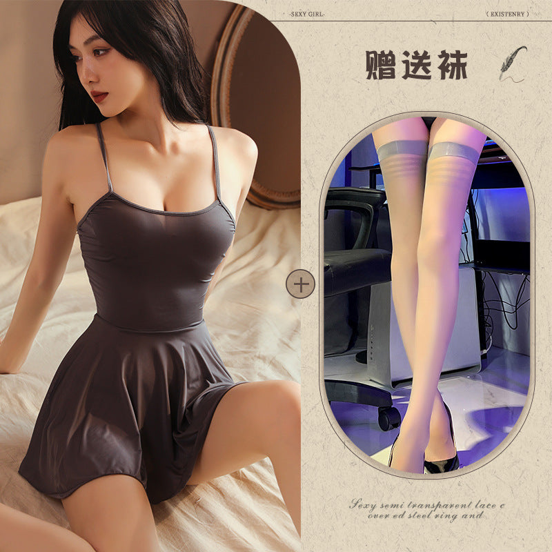 Sheer Backless Chemise